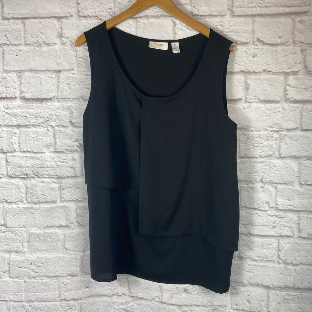 Chico’s Black Sleeveless Tank Top Shell sz 3 XL